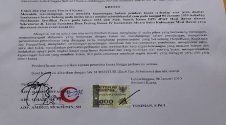 Kuasa Hukum Tusiman Penuhi Tantangan JPKP Mura