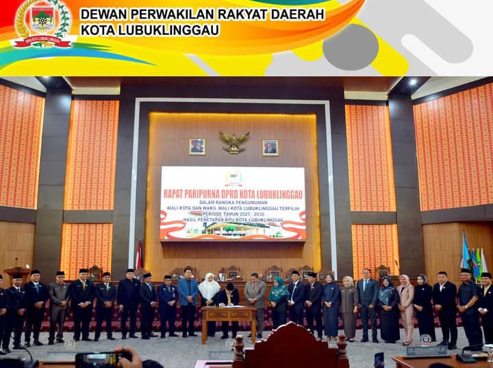 DPRD Gelar Rapat Paripurna Penetepan Wako & Wawako Lubuklinggau Terpilih 2025-2030